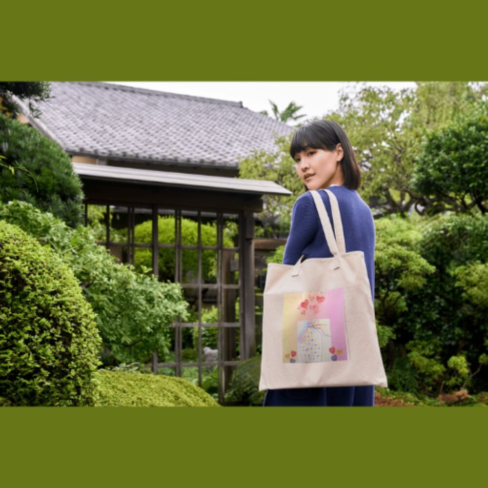Heart Filled Vase Graphic Canvas Tote Bag